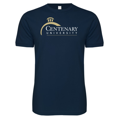  Next Level Navy SoftStyle T Shirt - Centenary University Logo