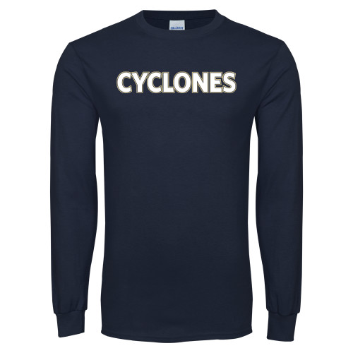 Navy Long Sleeve T-Shirt - Cyclones