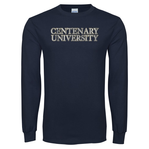  Navy Long Sleeve T-Shirt - Centenary University Distressed
