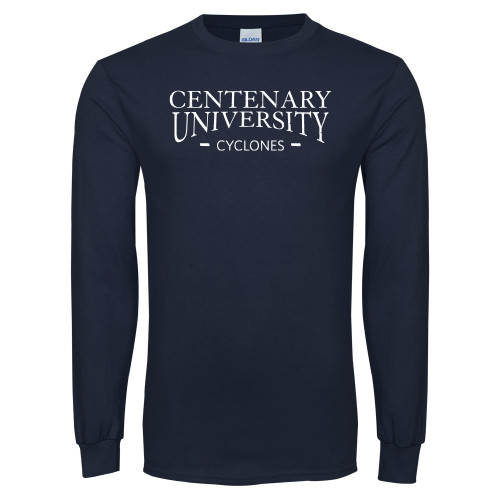  Navy Long Sleeve T-Shirt - Centenary University Cyclones Distressed