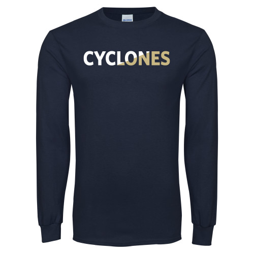  Navy Long Sleeve T-Shirt - Cyclones Two Color