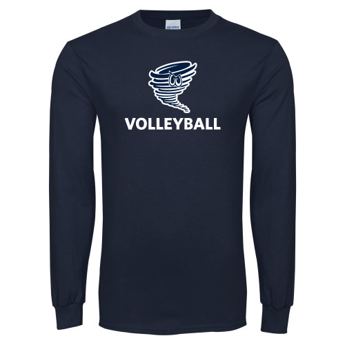  Navy Long Sleeve T-Shirt - Volleyball