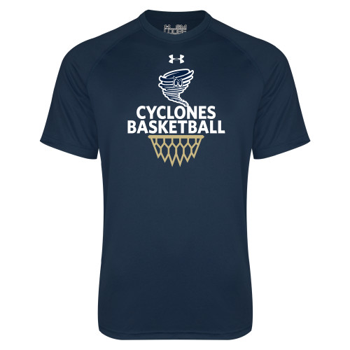  Under Armour Navy Tech Tee - Cyclones Basketball with Sharp Net