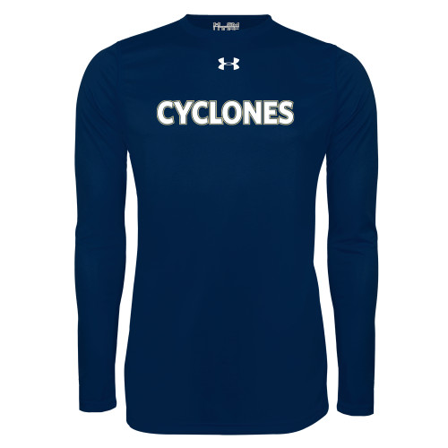  Under Armour Navy Long Sleeve Tech Tee - Cyclones
