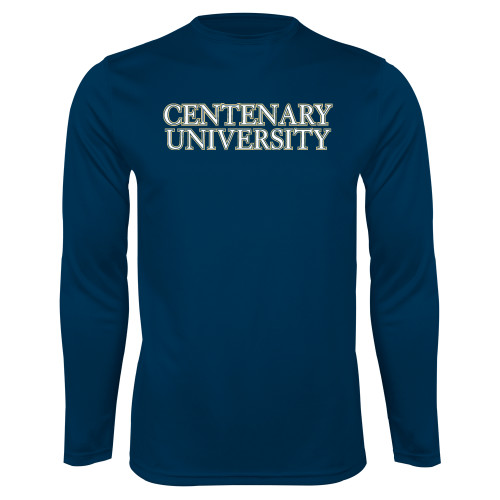  Navy Performance Long Sleeve Shirt - Centenary University