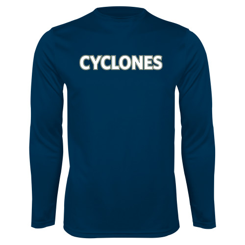  Navy Performance Long Sleeve Shirt - Cyclones