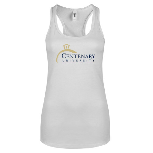  Next Level Racerback Tank White - Centenary University Logo