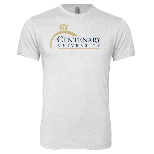  Next Level Heather White Triblend Tee - Centenary University Logo