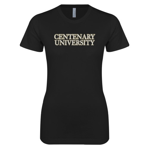  Next Level Womens Black Boyfriend Tee - Centenary University