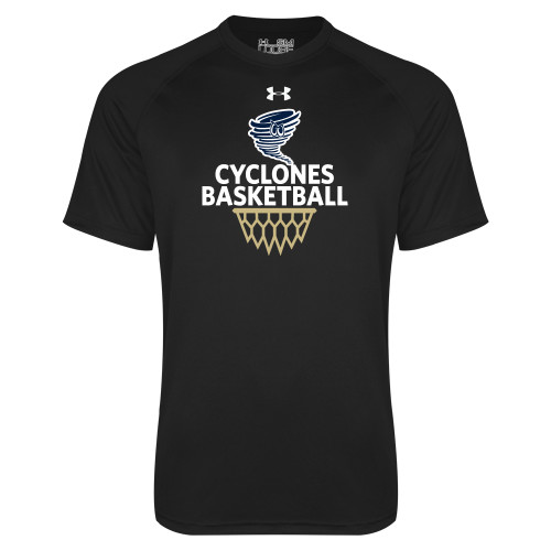  Under Armour Black Tech Tee - Cyclones Basketball with Sharp Net