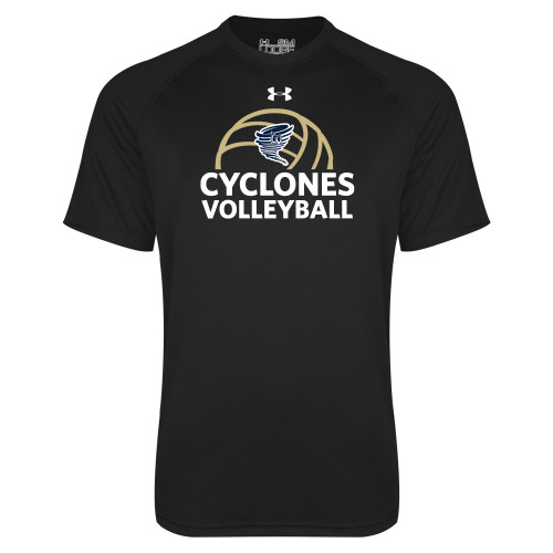  Under Armour Black Tech Tee - Cyclones Volleyball with Ball