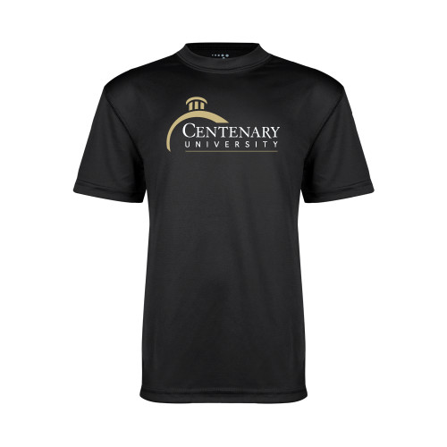  Youth Performance Black Tee - Centenary University Logo