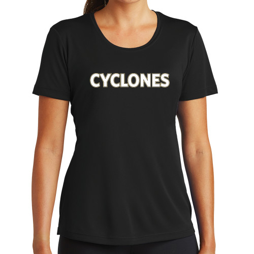  Womens Black Performance Tee - Cyclones