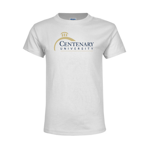 Youth White T Shirt - Centenary University Logo