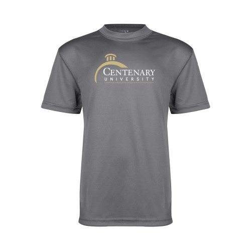  Youth Performance Grey Concrete Tee - Centenary University Logo