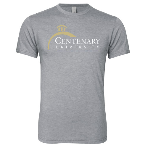  Next Level Heather Grey Triblend Tee - Centenary University Logo