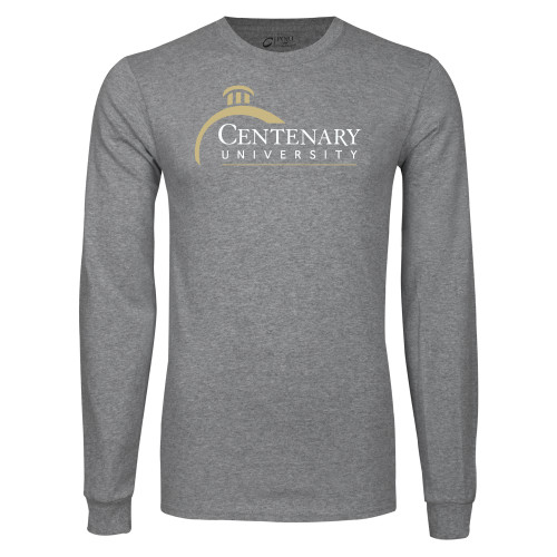  Grey Long Sleeve T Shirt - Centenary University Logo
