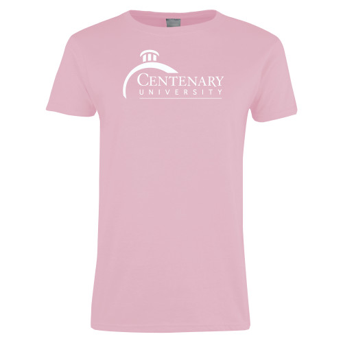  Womens Pink Short Sleeve Tee - Centenary University Logo