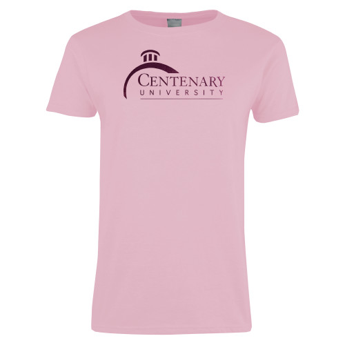  Womens Pink Short Sleeve Tee - Centenary University Logo Foil