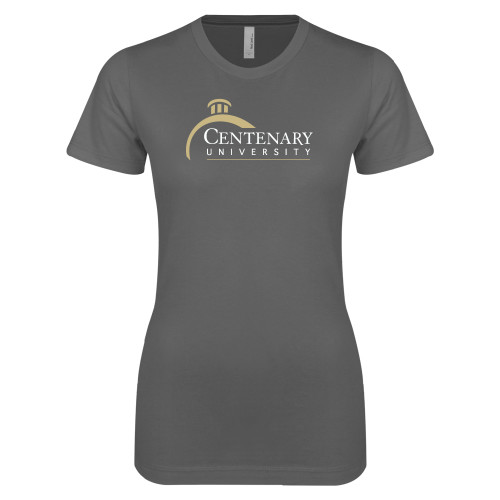  Next Level Womens Charcoal Boyfriend Tee - Centenary University Logo