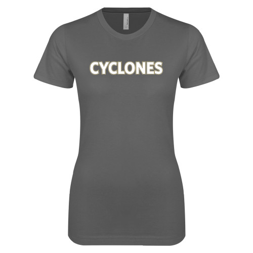  Next Level Womens Charcoal Boyfriend Tee - Cyclones