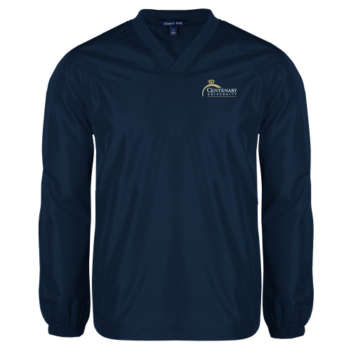  Navy V Neck Raglan Windshirt - Centenary University Logo