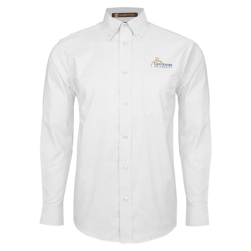  White Oxford Long Sleeve Shirt - Centenary University Logo