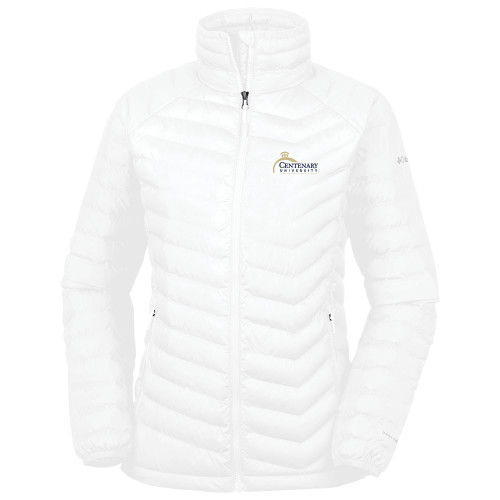  Columbia Womens White Powder Lite Jacket - Centenary University Logo