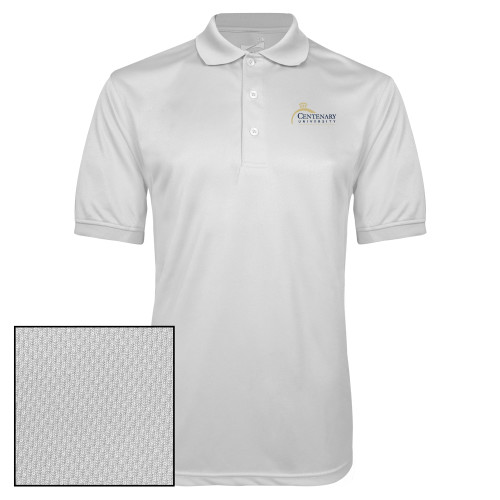  White Dry Mesh Polo - Centenary University Logo