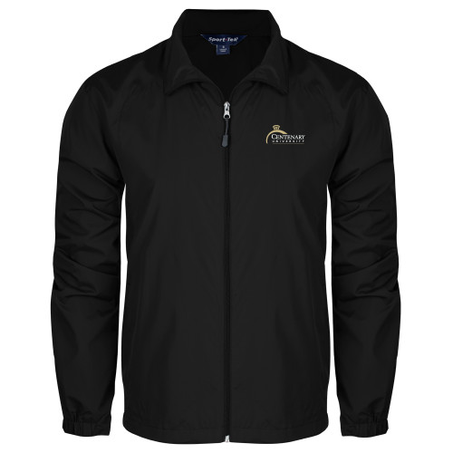  Black Full Zip Wind Jacket - Centenary University Logo