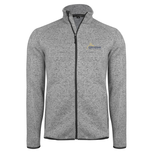  Grey Heather Sweater Fleece Jacket - Centenary University Logo