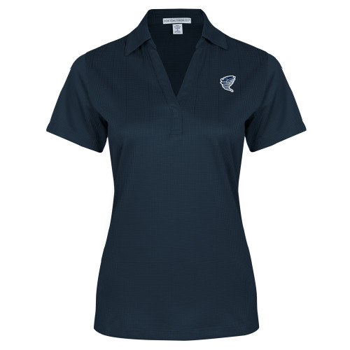  Womens Navy Performance Fine Jacquard Polo - Cyclone Athletic Logo