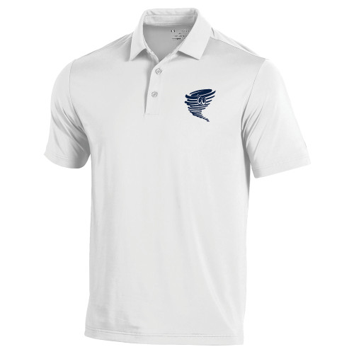 Under Armour White Performance Polo - Cyclone Athletic Logo