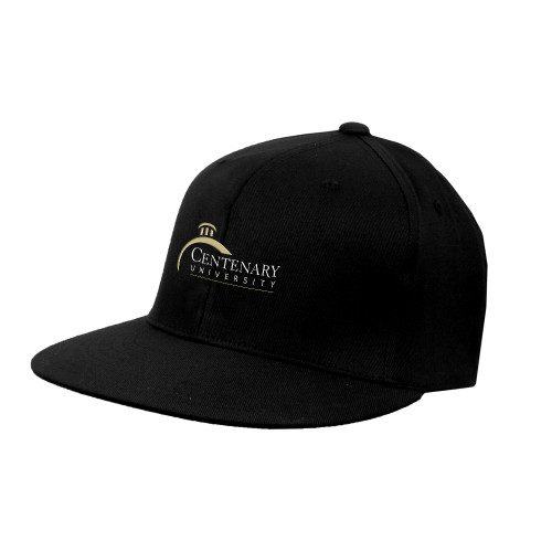  Black Flat Bill Snapback Hat - Centenary University Logo