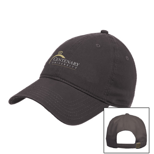  Charcoal Unstructured Adjustable Low Profile Hat - Centenary University Logo