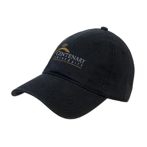  Black Unstructured Adjustable Low Profile Hat - Centenary University Logo