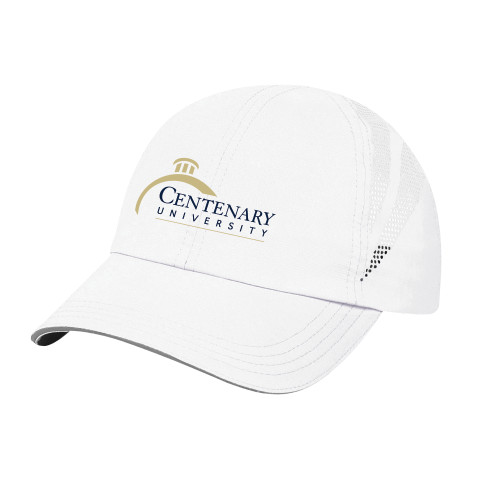 Womens White Performance Cap - Centenary University Logo