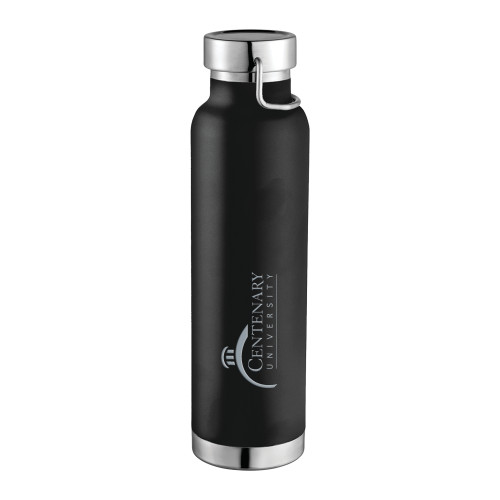  Thor Copper Vacuum Insulated Black Bottle 22oz - Centenary University Logo Engraved