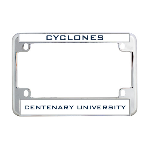  Metal Motorcycle License Plate Frame in Chrome - Cyclones
