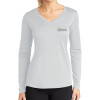 Thumbnail image for  Womens White Performance Long Sleeve V Neck Shirt