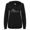Thumbnail image for  ENZA Womens Black V Notch Raw Edge Fleece Hoodie