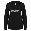 Thumbnail image for  ENZA Womens Black V Notch Raw Edge Fleece Hoodie