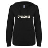 Thumbnail image for  ENZA Womens Black V Notch Raw Edge Fleece Hoodie
