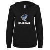 Thumbnail image for  ENZA Womens Black V Notch Raw Edge Fleece Hoodie