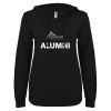 Thumbnail image for  ENZA Womens Black V Notch Raw Edge Fleece Hoodie