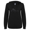 Thumbnail image for  ENZA Womens Black V Notch Raw Edge Fleece Hoodie