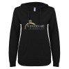 Thumbnail image for  ENZA Womens Black V Notch Raw Edge Fleece Hoodie