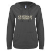 Thumbnail image for  ENZA Womens Dark Heather V Notch Raw Edge Fleece Hoodie