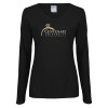 Thumbnail image for  Womens Black Long Sleeve V Neck Tee 