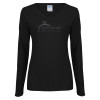 Thumbnail image for  Womens Black Long Sleeve V Neck Tee 